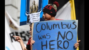 Students protest Columbus Day, advocating instead for Indigenous People's Day. The shift in public opinion towards celebrating Christopher Columbus is evidence of a growing post-colonialist narrative.