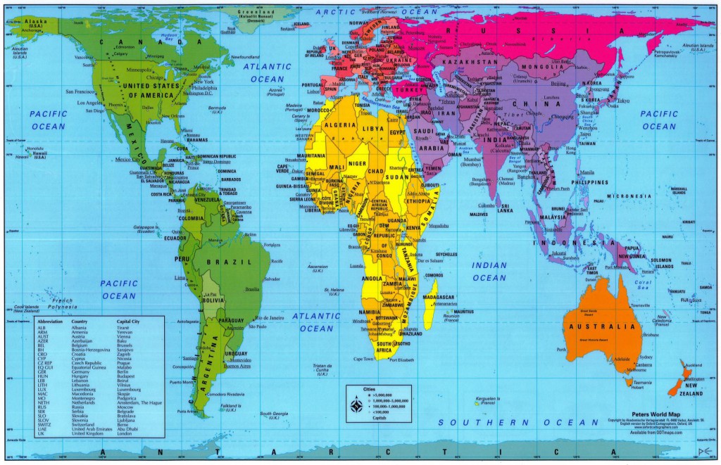 Have you ever seen any maps like these? Note how small Europe and North America look relative to the rest of the world.