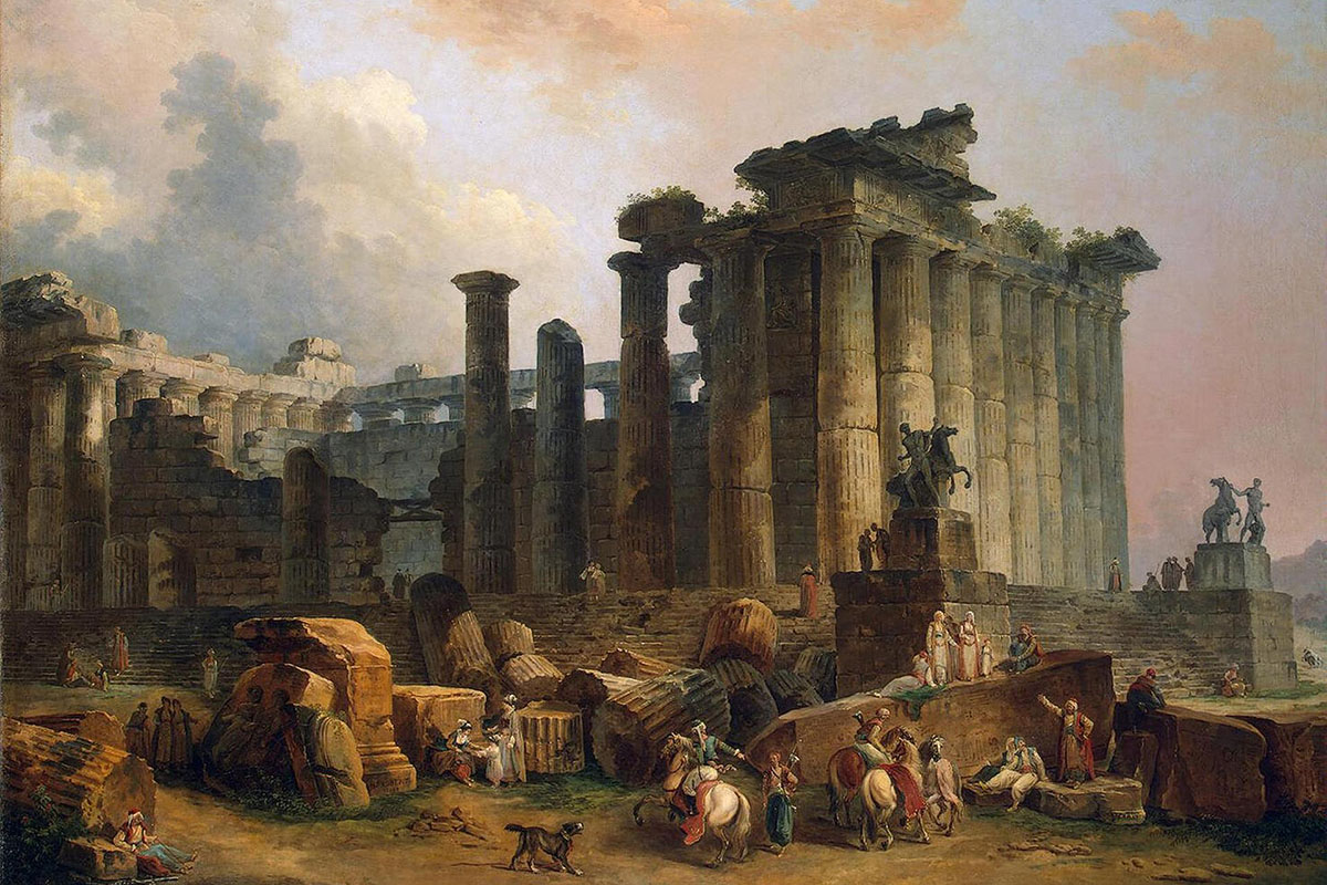 Golden Age: Humans lived with the Gods at the beginning, then due to a disruption began to fall and continue to fall and become primitive.
