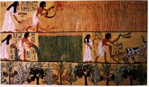 Egyptians doing fieldwork. Often societies that revolved around farming had cyclical perceptions of time