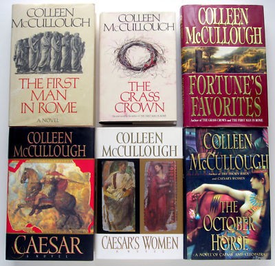 (Top to Bottom) Colleen McCullough's _Masters of Rome series_ provides an informed and insightful look into ancient Rome.
